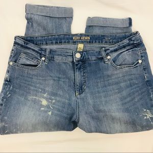 Ruff Hewn Plus Size Distressed Ankle Jeans